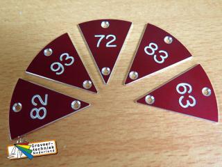 Tafellabels in pizzavorm voor bv pizza restaurant